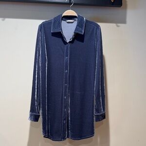 Soft Surroundings  Blue Velvet Shirt